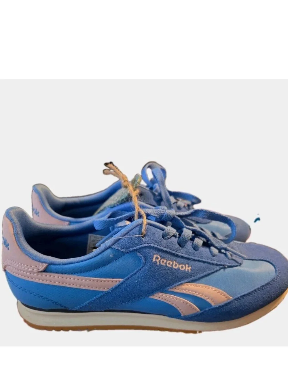 Reebok Shoes Women's 8.5 Fiona Blue Pink Retro Sneakers New